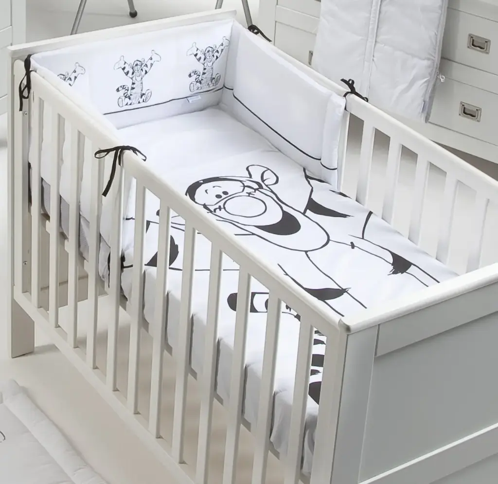 Housse de couette 100x140cm Happy Tigger | Blanc/Noir