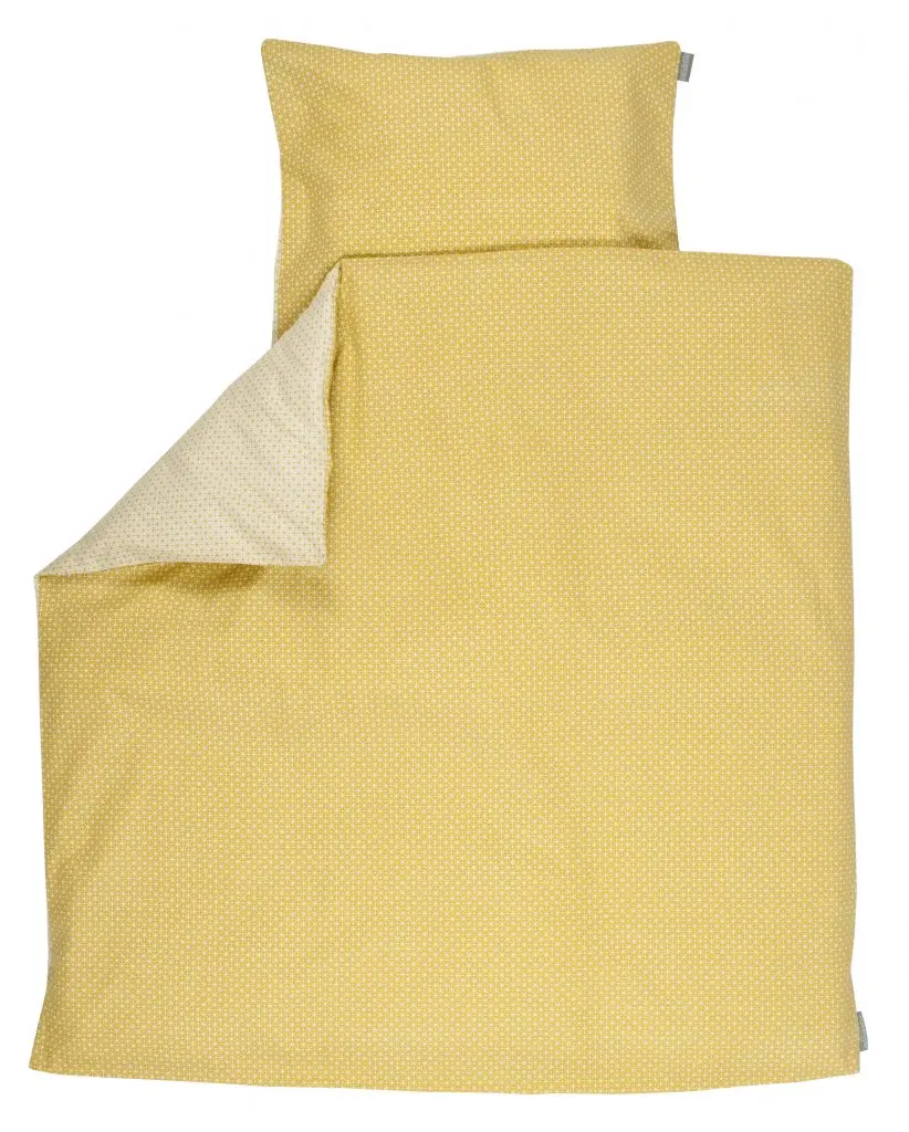 Dekbedovertrek 80x80cm Yellow Metrics | Geel