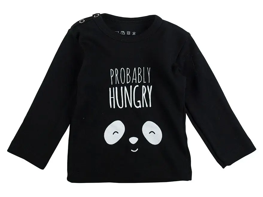 T-Shirt Hungry Panda Black | Zwart