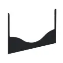 Zijpaneel Bed 60x120cm Wave Zwart | Zwart