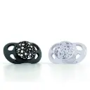 Fopspenen 0-6m 2 Stuks Black/White | Zwart/Wit