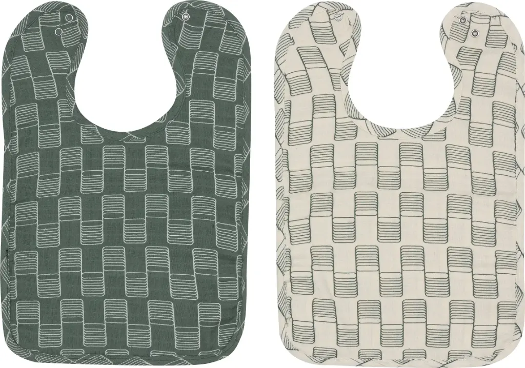 Slabben 2 Stuks Sticky Stripes | Offwhite/Groen