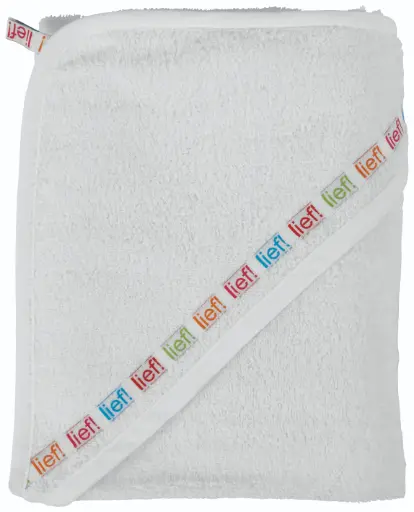 [03010-89] Badcape 75x85cm Lief! Wit | Wit
