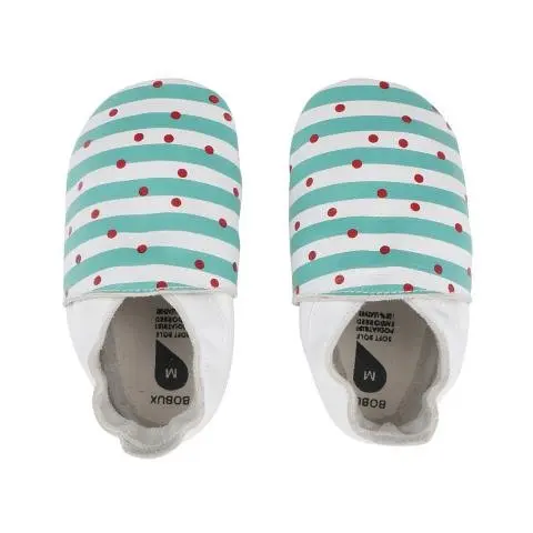 [00024-02S] Soft Soles Spots & Stripes Blue | Bleu
