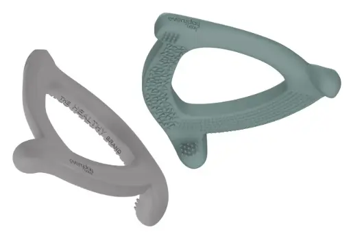 [10555-00] Anneau de dentition Silicone 2 Pièces Harmony Green/Quiet Grey | Vert/Gris