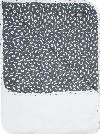 [0L015-18] Serviette multifonctionnelle 75x100cm Memphis Grey | Blanc/Anthracite