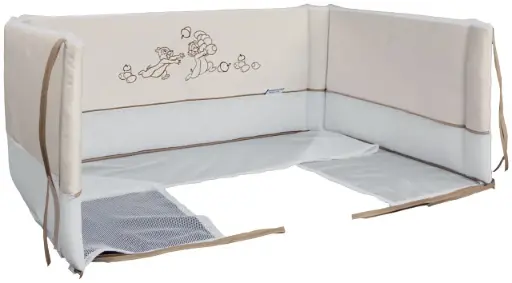 [01451-536] Tour de lit avec Safety Vent Tic & Tac | Ecru