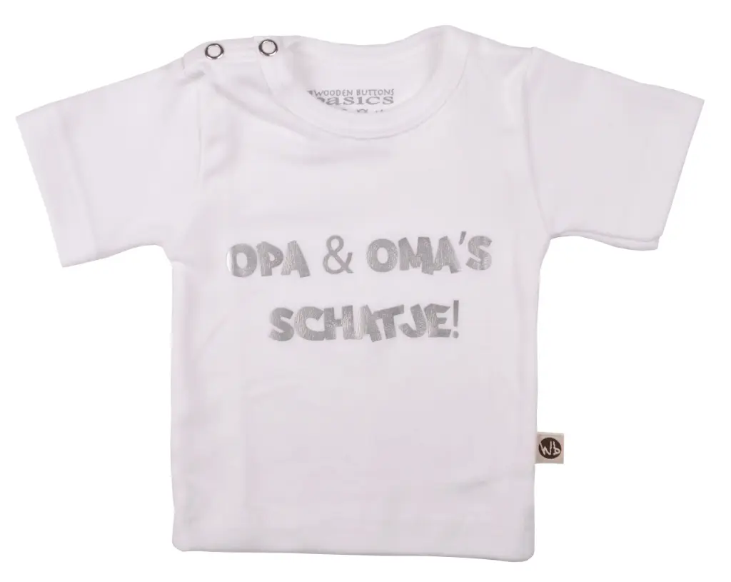 T-shirt 'opa's & oma's schatje' | Wit