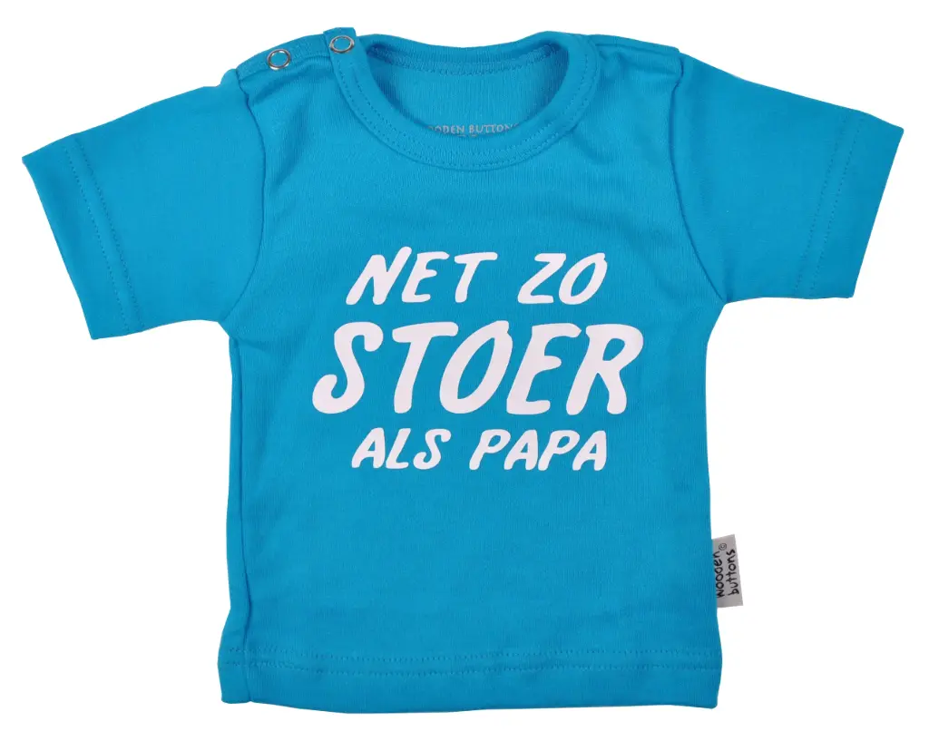 T-shirt 'Net zo stoer als papa' | Turquoise