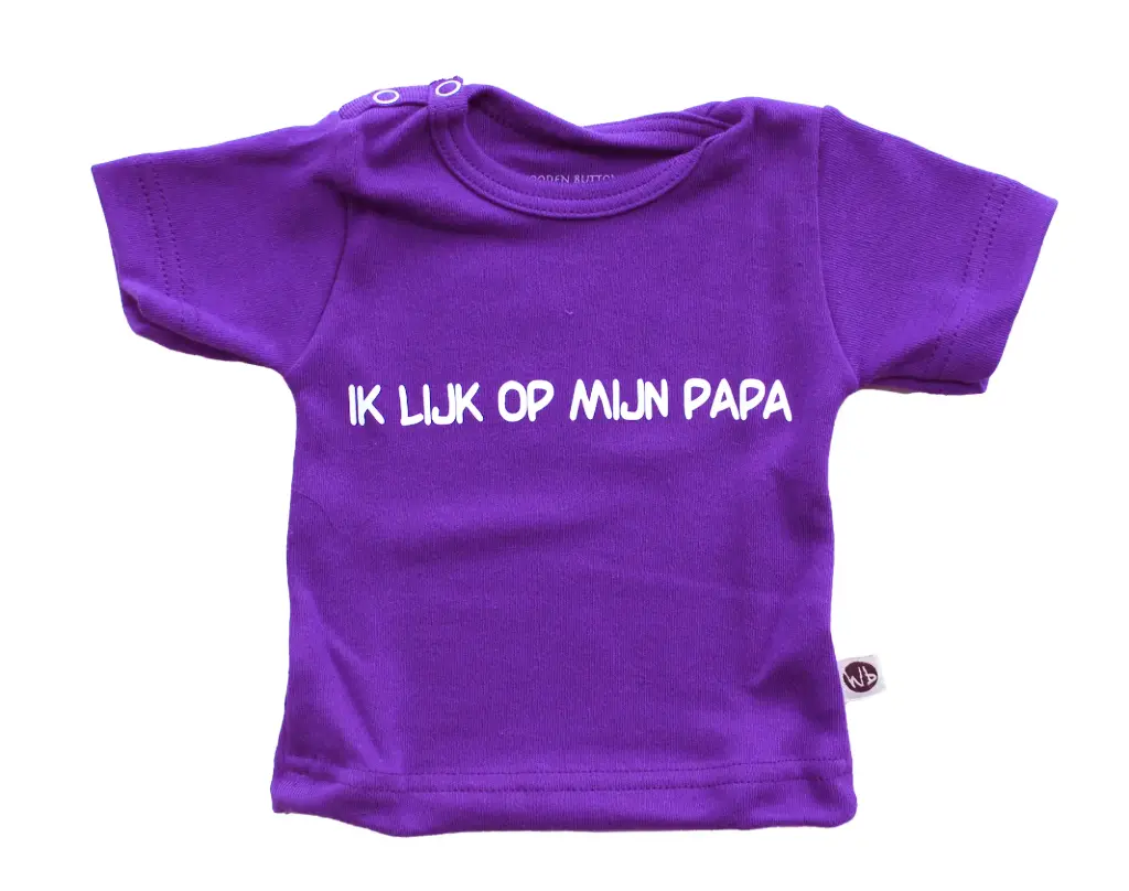 T-shirt 'Ik lijk op mijn papa' | Paars