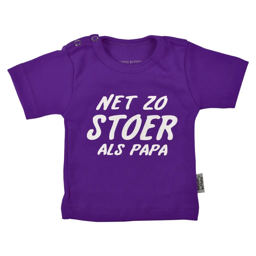 T-shirt 'Net zo stoer als papa' | Paars 