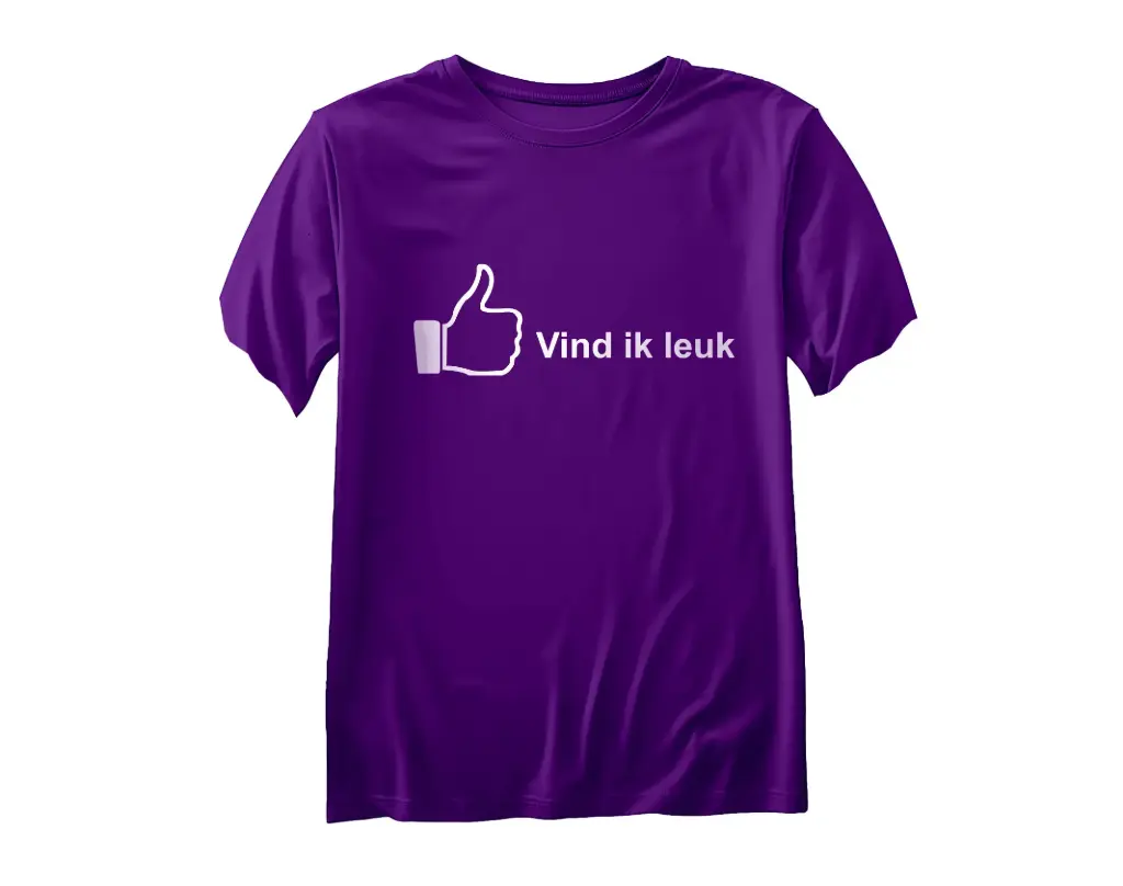 T-shirt 'Vind ik leuk' | Paars 