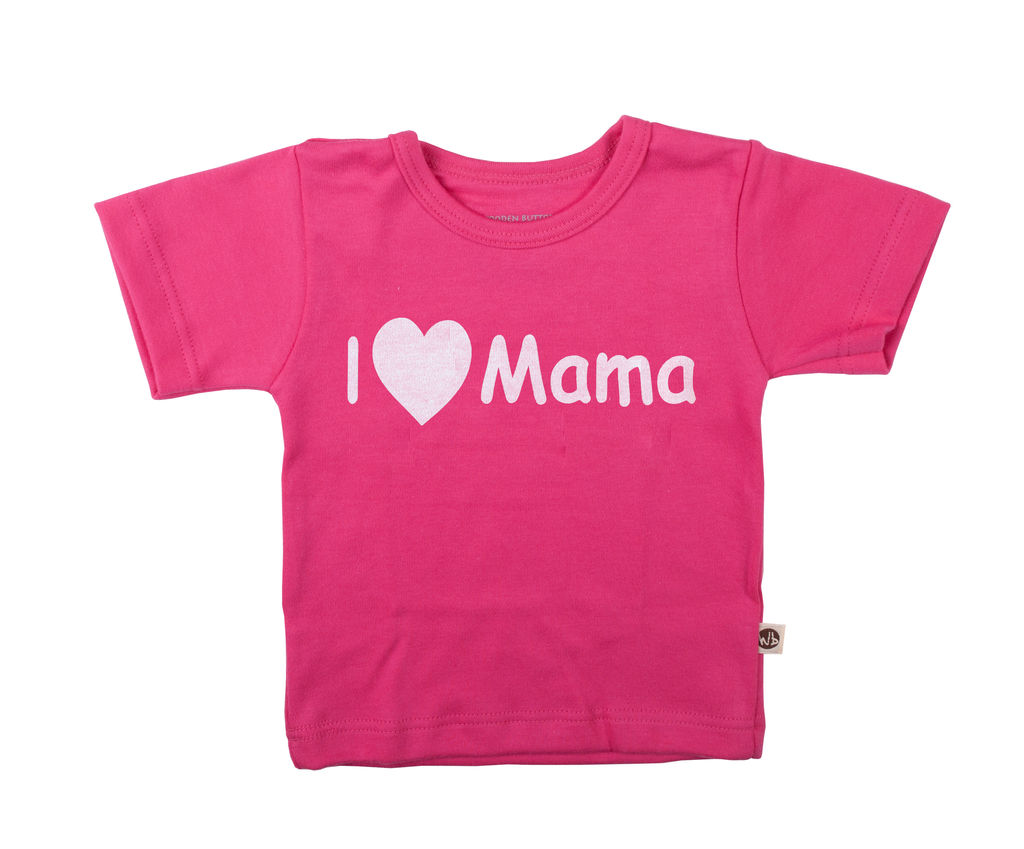 T-shirt 'I love mama' | Fuchsia