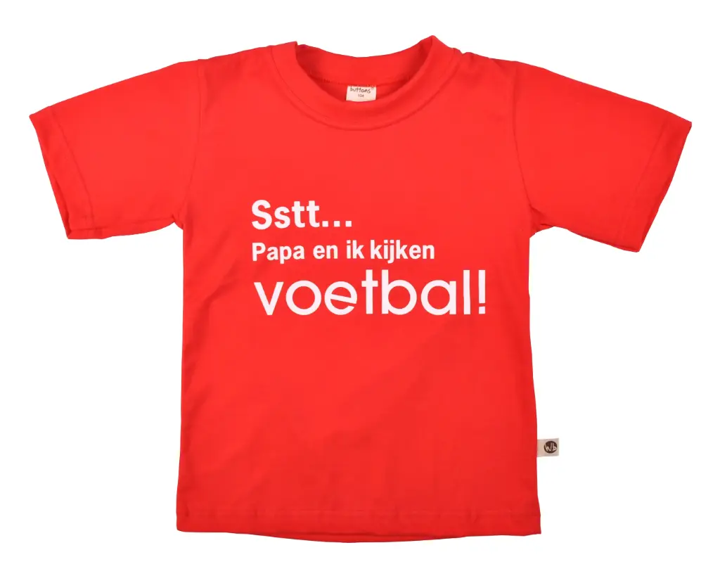 T-shirt Rode Duivels 'Ssst ... papa en ik kijken voetbal!' | Rouge