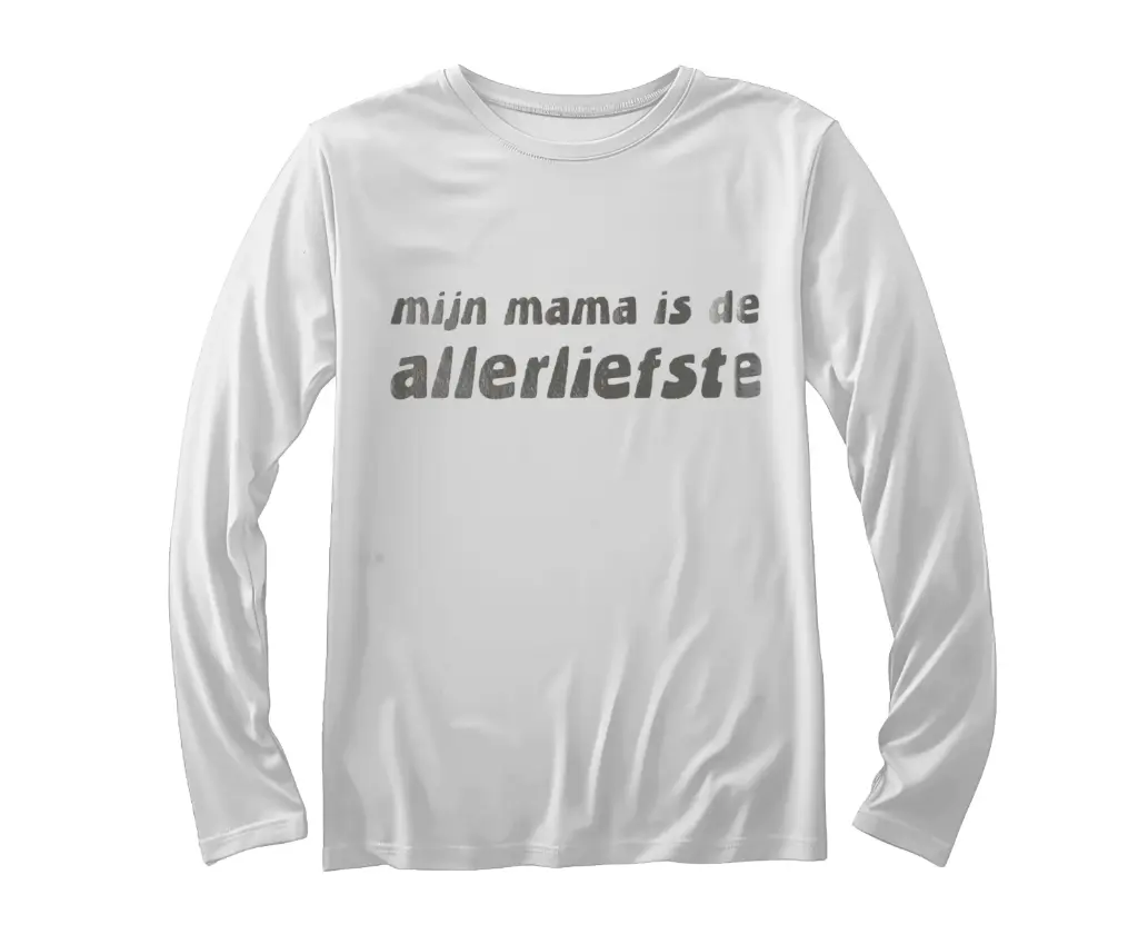 T-shirt Lange Mouw 'Mijn mama is de allerliefste' | Wit
