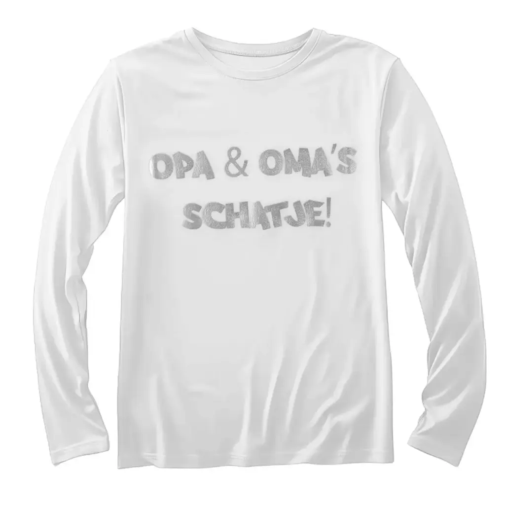 T-shirt Lange Mouw 'opa's & oma's schatje' | Wit