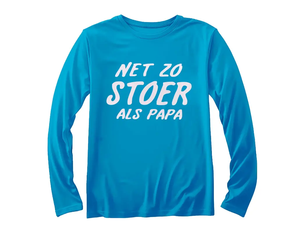 T-shirt Lange Mouw 'Net zo stoer als papa' | Turquoise