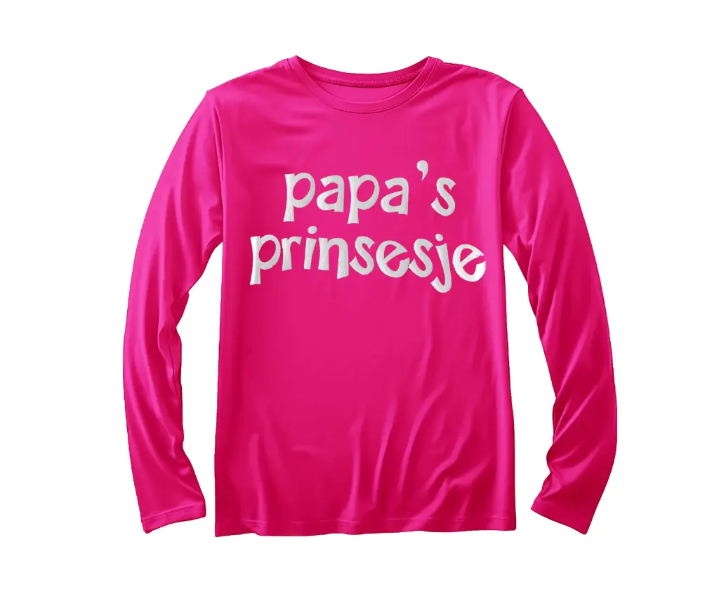 T-shirt Lange Mouwen 'Papa's prinsesje' | Fuchsia