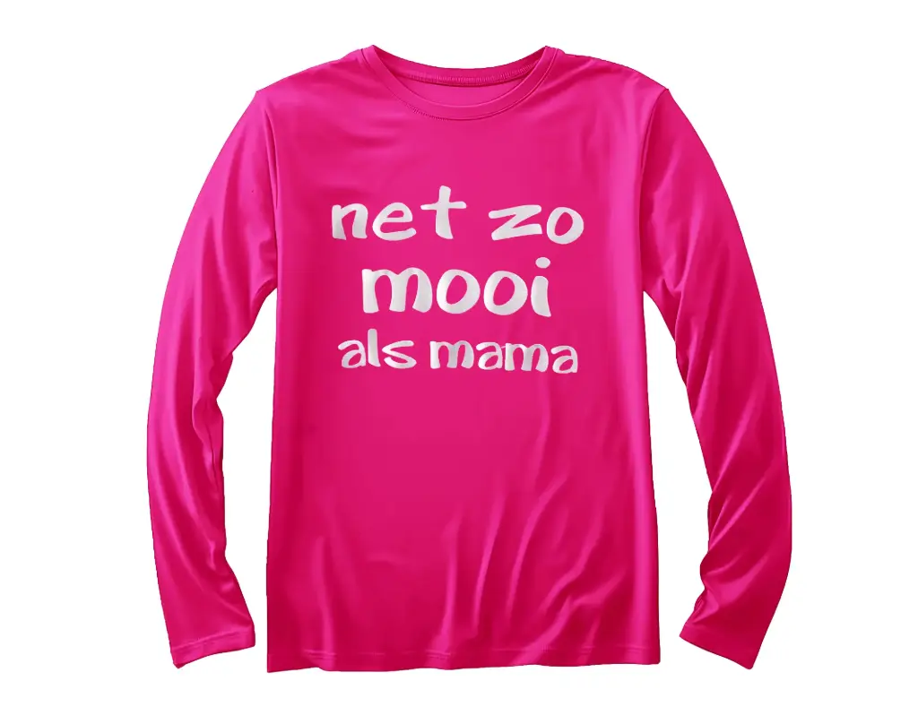 T-shirt Lange Mouw 'Net zo mooi als mama' | Fuchsia