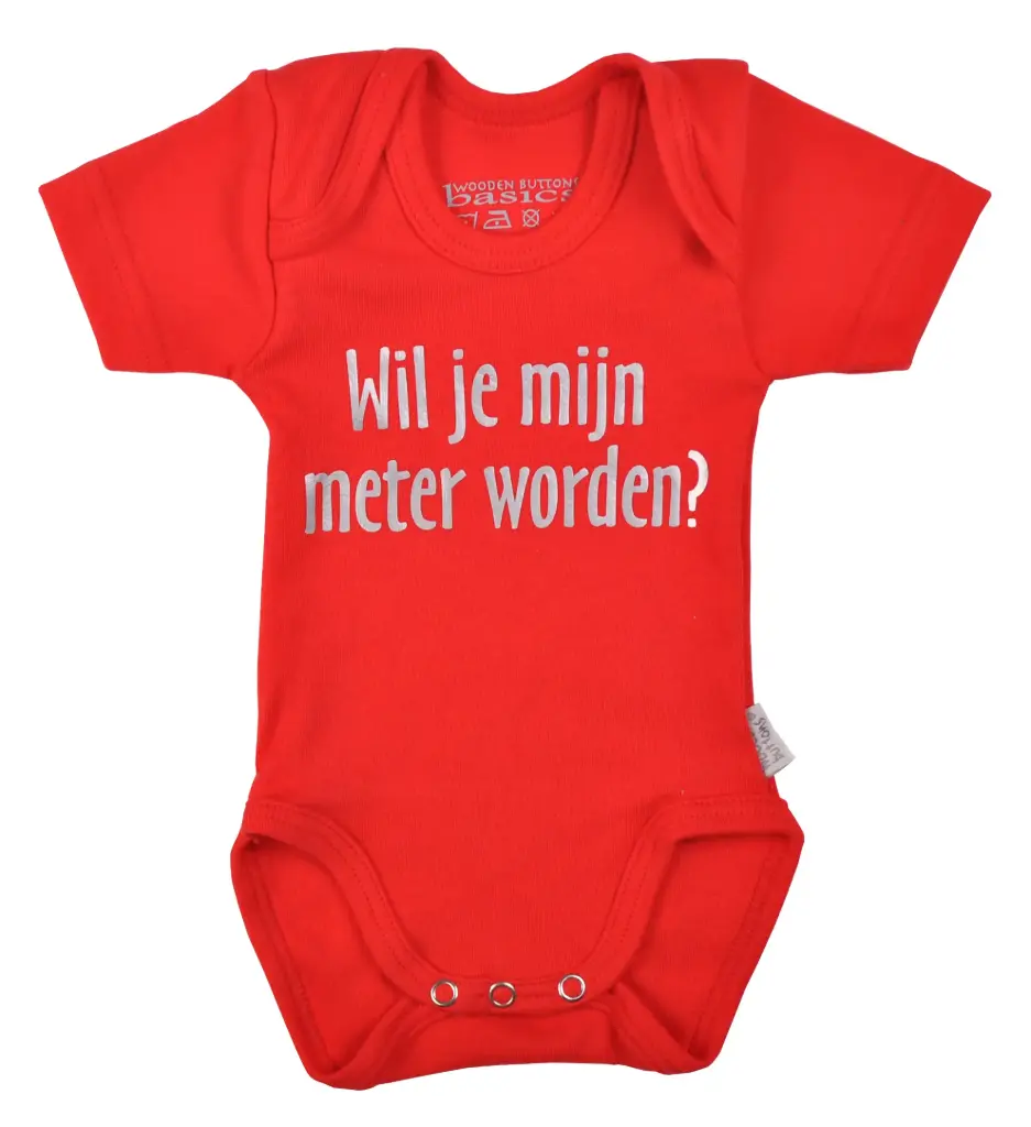 Romper 'Wil je mijn meter worden?' | Rood 