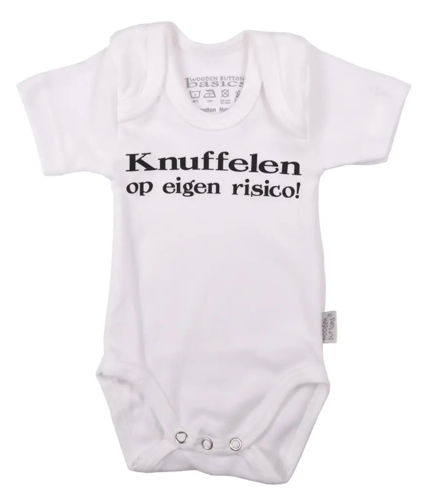 Romper 'Knuffelen op eigen risico' | Wit