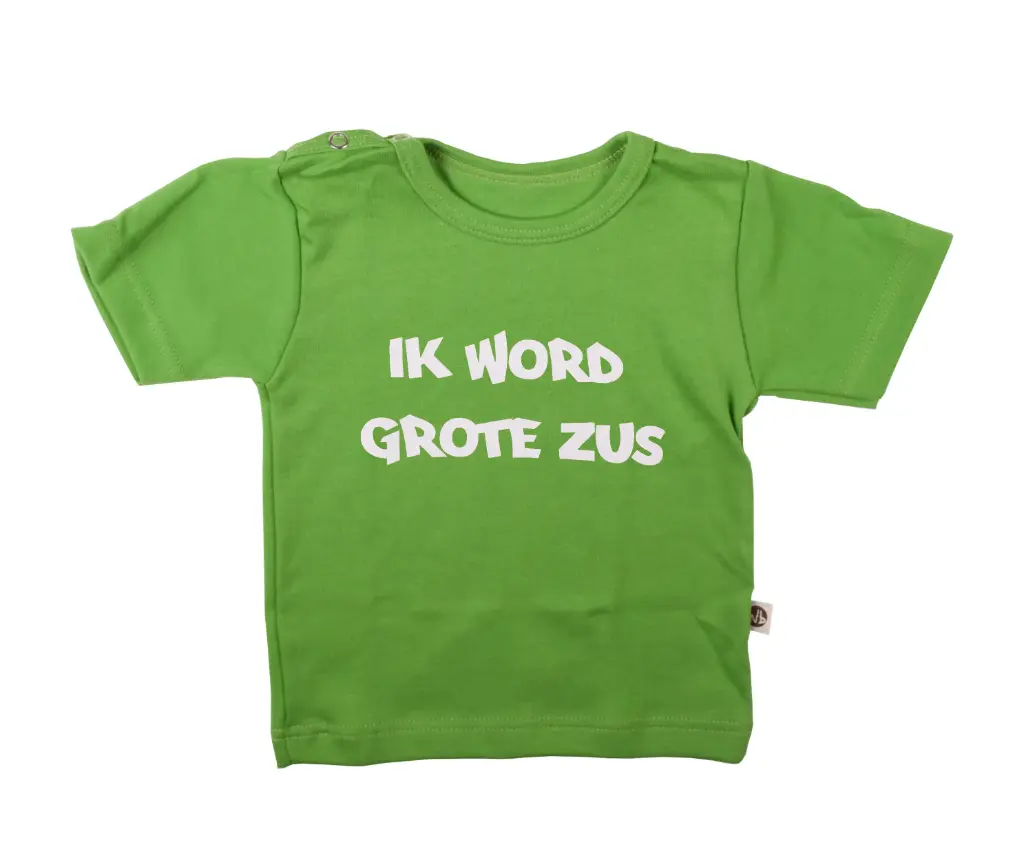 T-shirt 'Ik word grote zus' | Groen