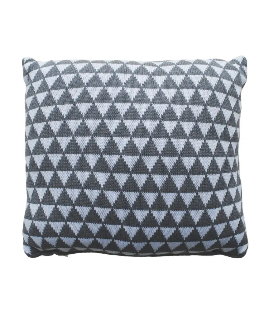 Kussen Gebreid 40x40cm Triangel | Grijs