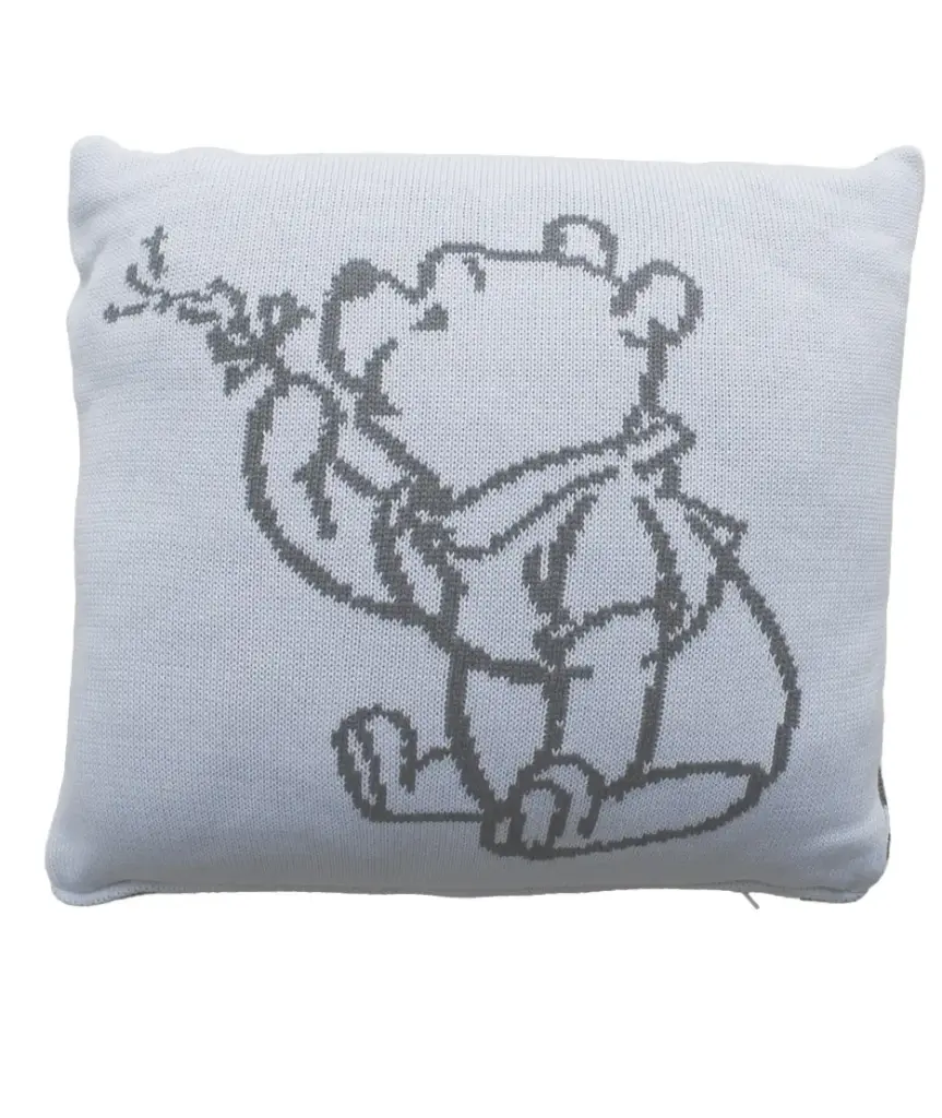 Kussen Gebreid 40x40cm Wishing Pooh | Grijs 