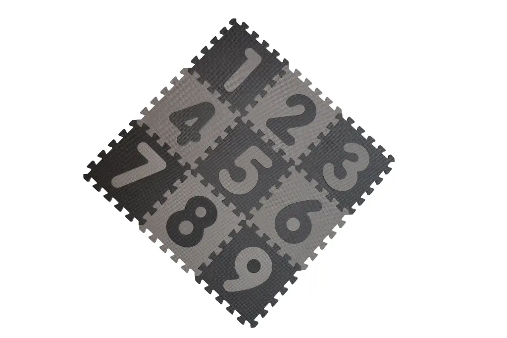 Puzzle tiles 9 Pieces 90x90cm Numbers Grey | Grey