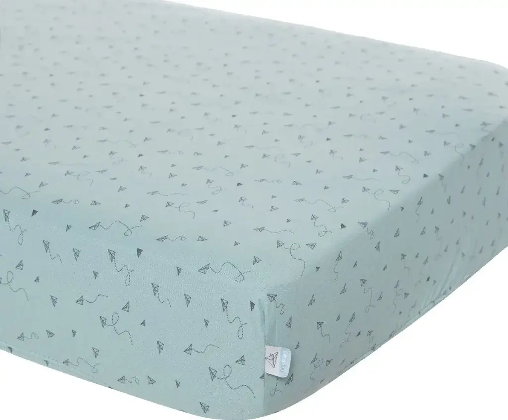 Hoeslaken Tetra 40x80cm Fabulous Paper Planes | Groen