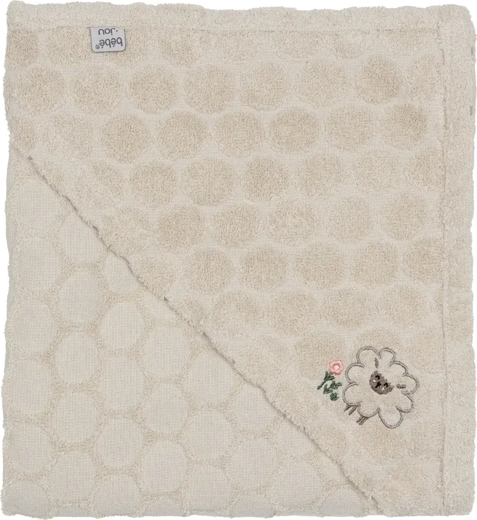 Cape de bain 75x85cm Tiny Sheep | Ecru