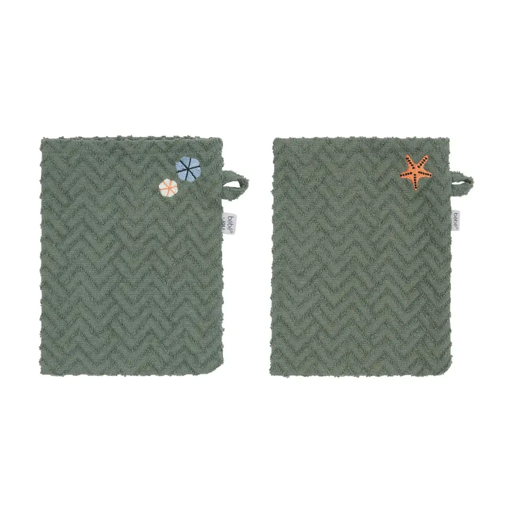 Washandjes 2 Stuks Ocean Vibes | Groen
