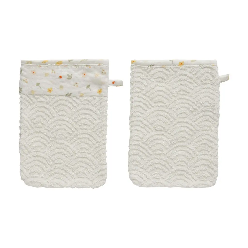 Washandjes 2 Stuks Bohemian Garden | Offwhite