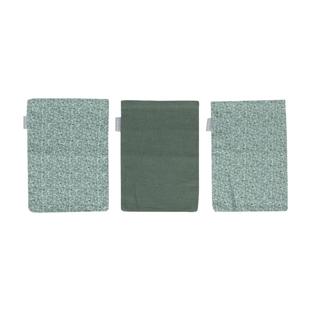 Wash mitts Muslin 3 Pieces Sepp | Green