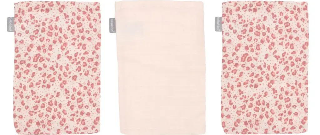 Washandje Tetra 3 Stuks Leopard Pink | Roze