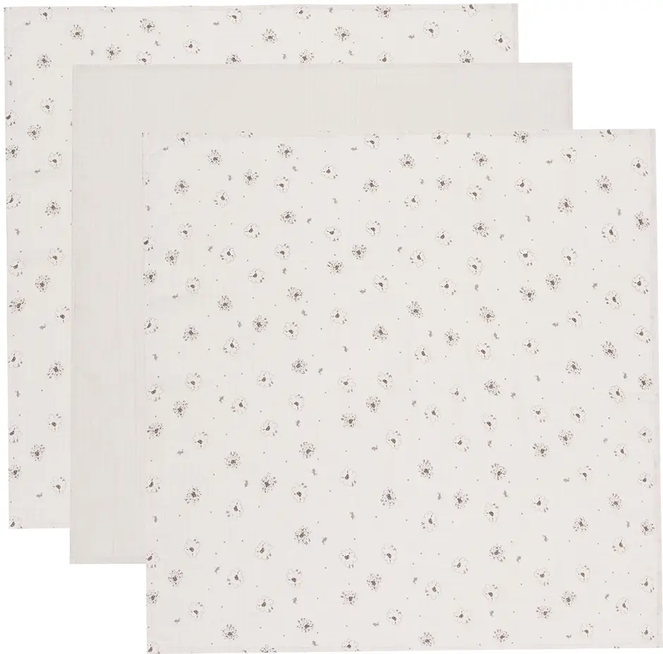 Cloths Muslin 70x70cm 3 Pieces Tiny Sheep | Ecru