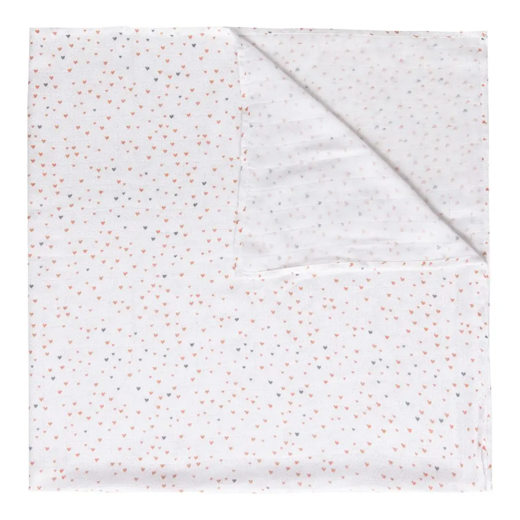 Lingette Hydrophile 110X110cm Fabulous Hearts | Blanc