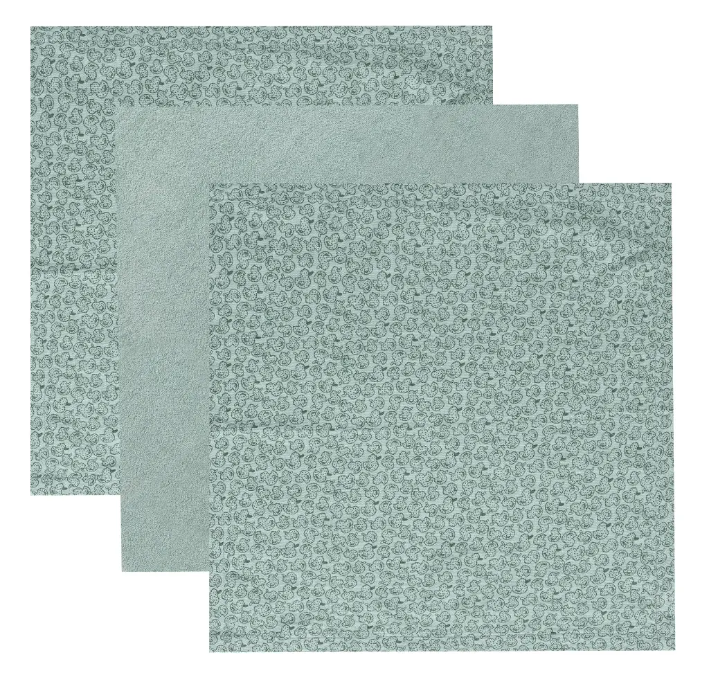 Face cloths Muslin 3 Pieces Sepp | Green
