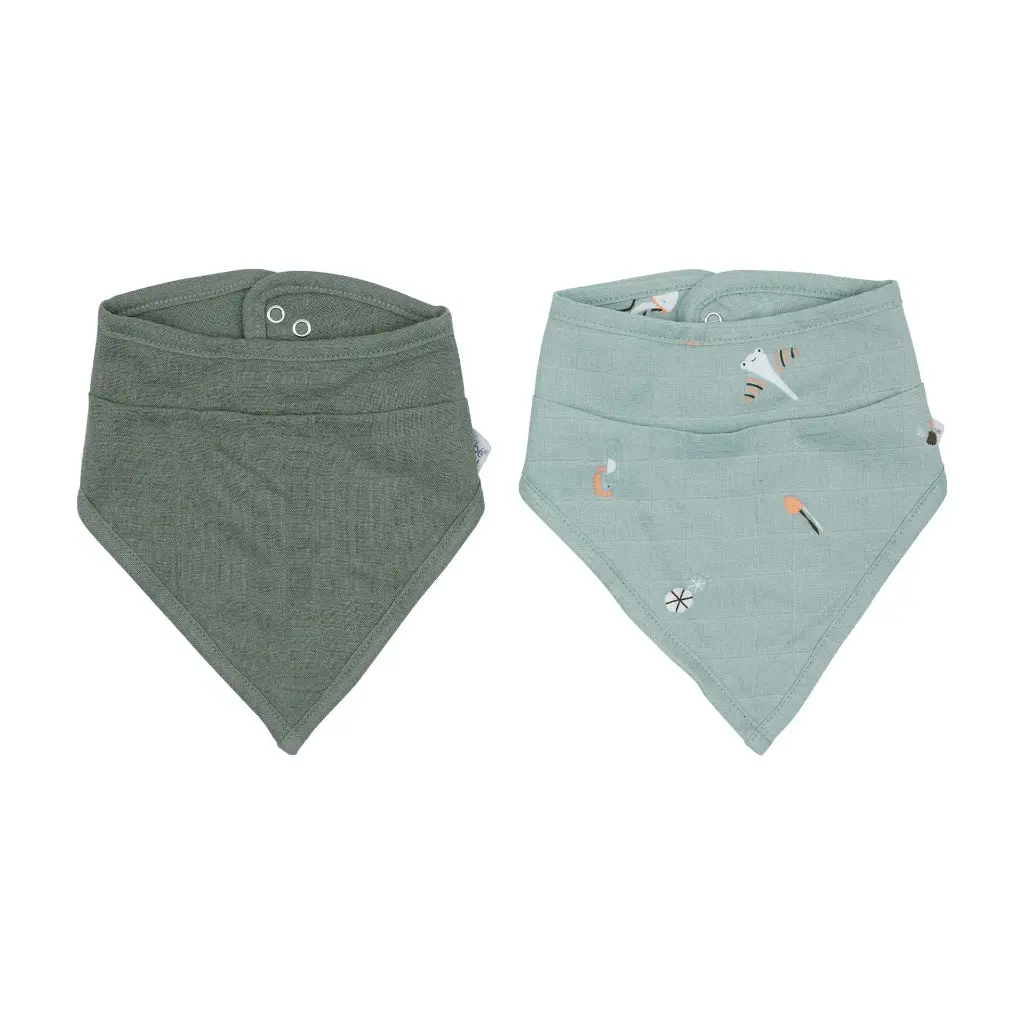 Bandana bibs 2 Pieces Ocean Vibes | Green