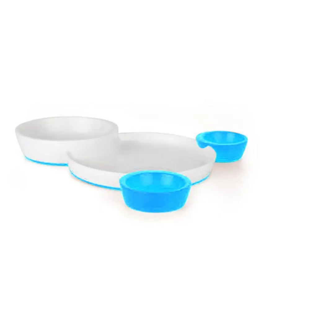 Plate Groovy | White/Aqua