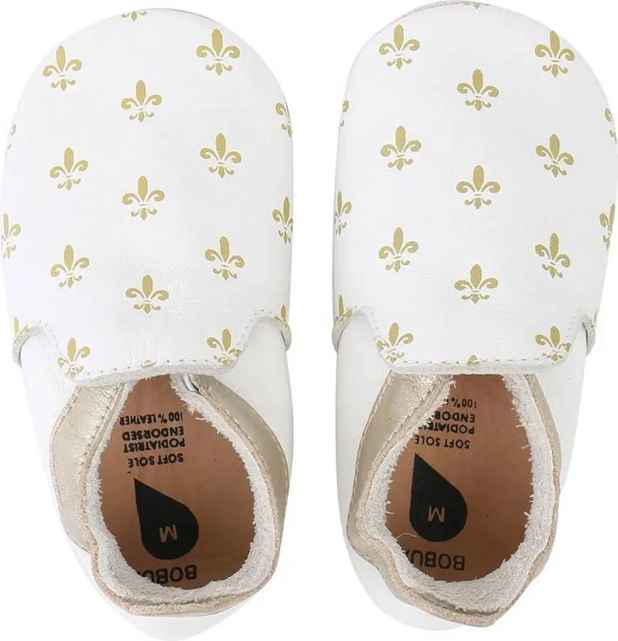 Soft Soles Fleur de Lis White/Gold | Blanc