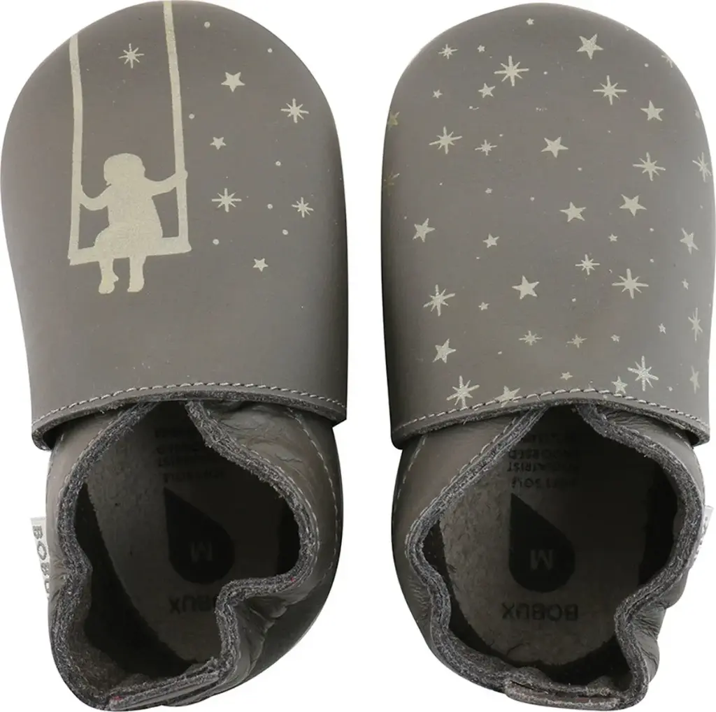 Soft Soles Girl On A Swing Print Grey | Gris