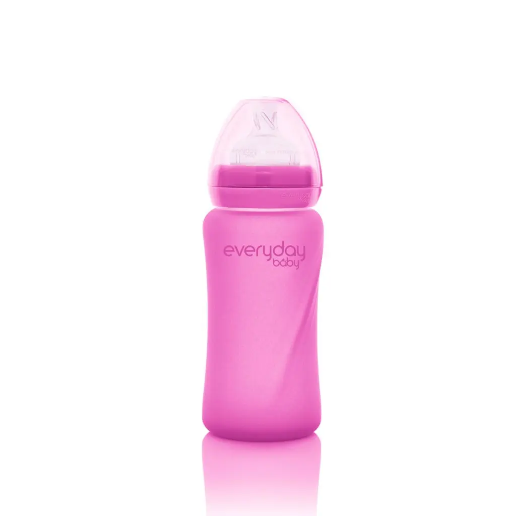 Fles Glas Heat Sensing 240ml Cerise Pink | Roze