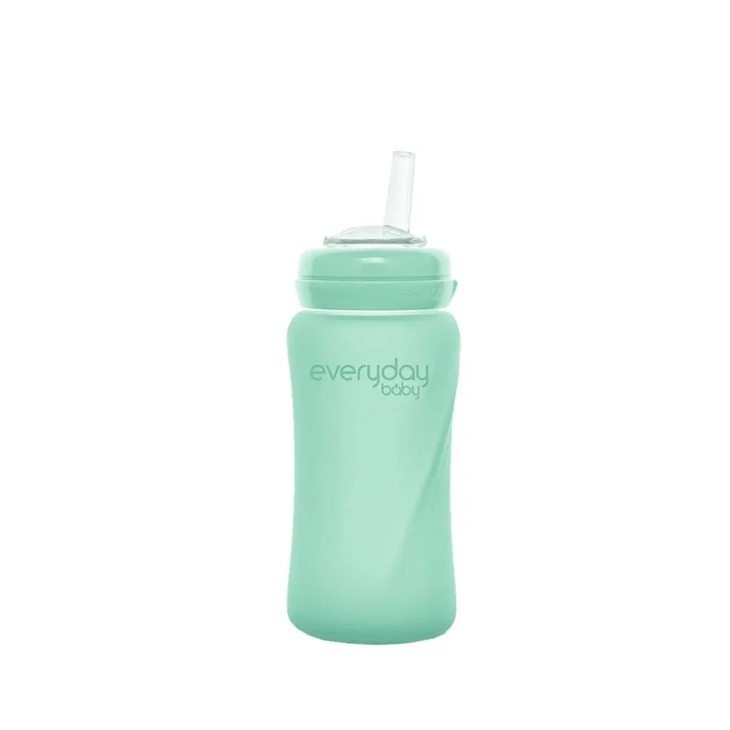 Beker Met Rietje Glas 240ml Mint Green | Mint