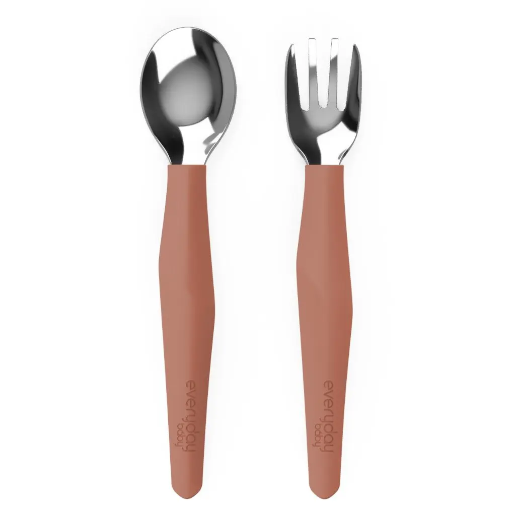 Stainless steel cutlery 2 Pieces Nature Red | Red