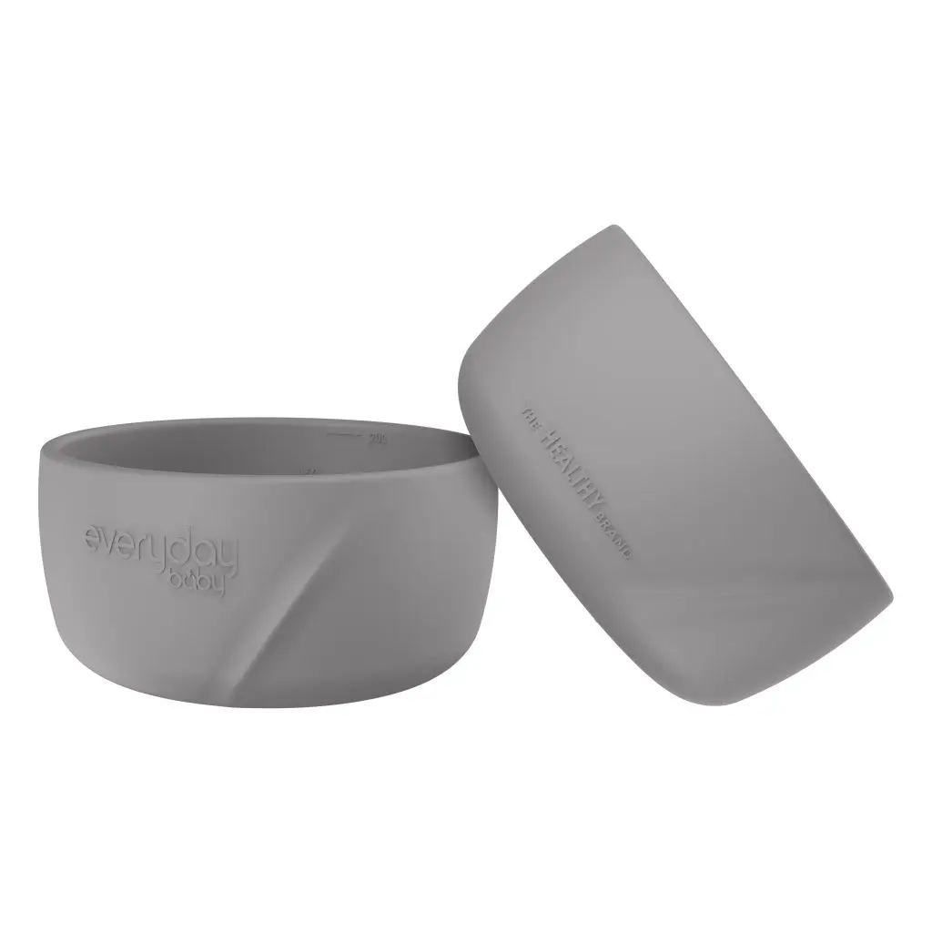 Silicone baby bowl 2 Pieces Quiet Grey | Grey