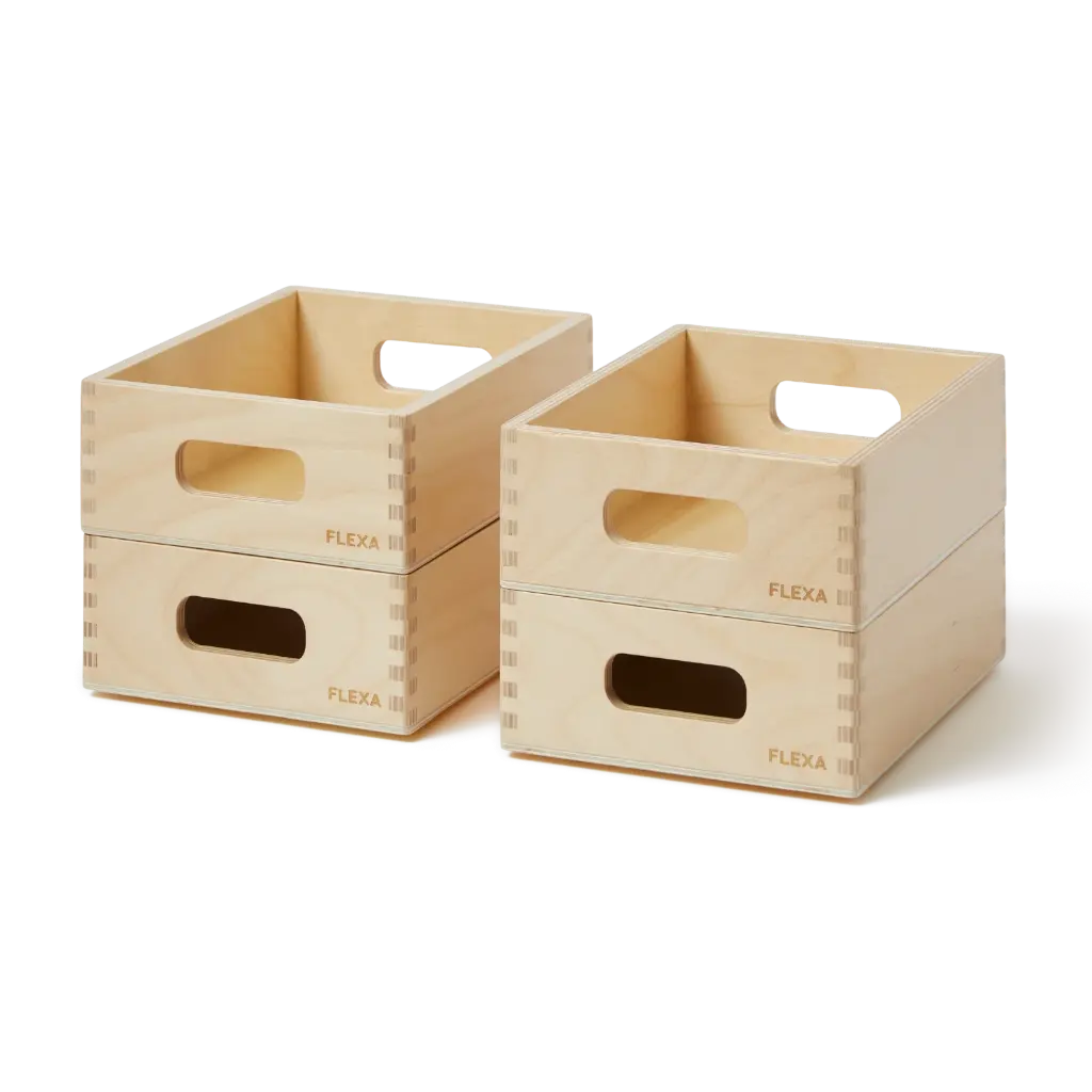 Caisses de rangement Bois 4 Pièces Nature | Natural