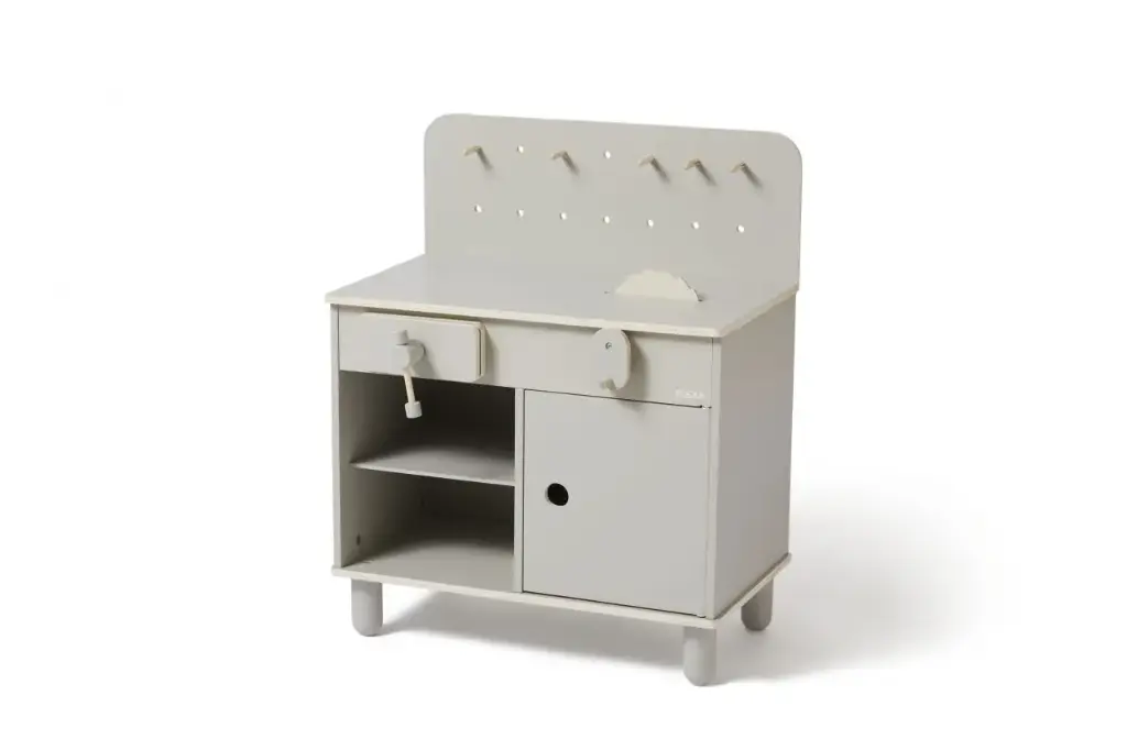 Wooden workbench Natural Grey | Grey