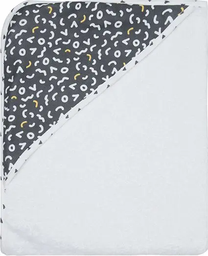 Cape de bain 75x85cm Memphis Grey | Blanc/Anthracite