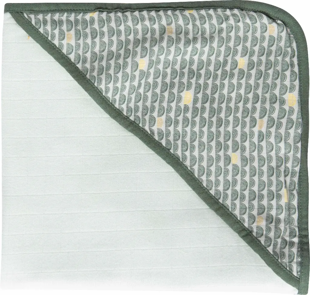 Bathcape Muslin 90x90cm Bow Deco | Green